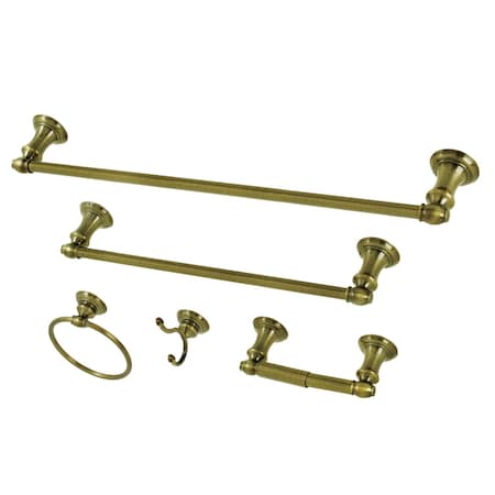 Kingston Brass BAHK2612478AB 5-Piece Bathroom Accessory Set, Antique Brass BAHK2612478AB